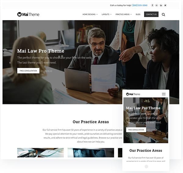 Professional web design services for small businesses, Mai Law.